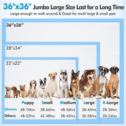 4XL 36"X36" Thicken Heavy Absorbent Dog Pads 100 Pack - Jumbo Disposable Wee Wee Pads Quick Dry Leakproof Pee Pads for Dogs, Cats, Rabbits Pets