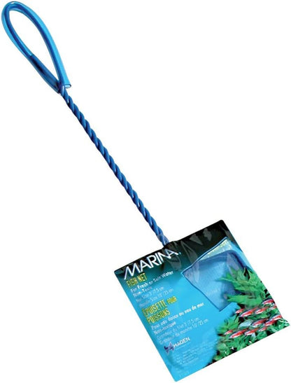 Blue Fine Nylon Net with Handle, Aquarium Maintenance Tool, Blue