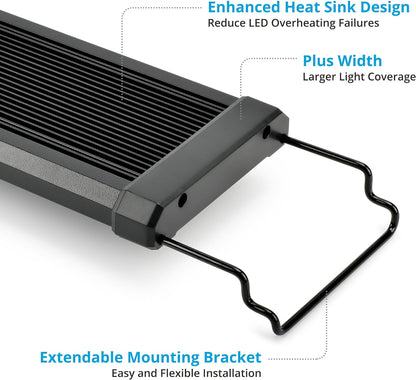 Classicled plus LED Aquarium Light with Timer, 32 Watts, for 48 to 54 Inch Fish Tank Light, Daylight and Moonlight Cycle, Brightness Adjustable