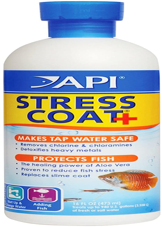 STRESS COAT Aquarium Water Conditioner 16-Ounce Bottle